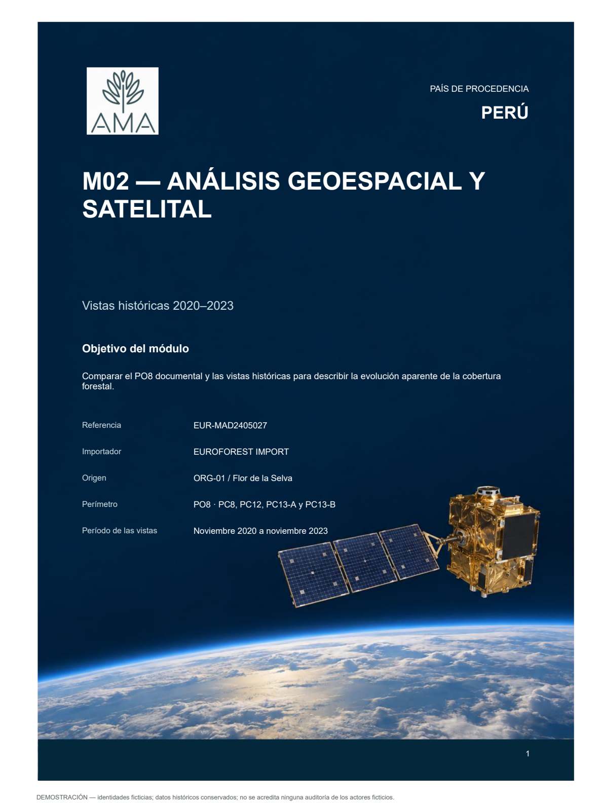 Portada del informe AMA de análisis geoespacial