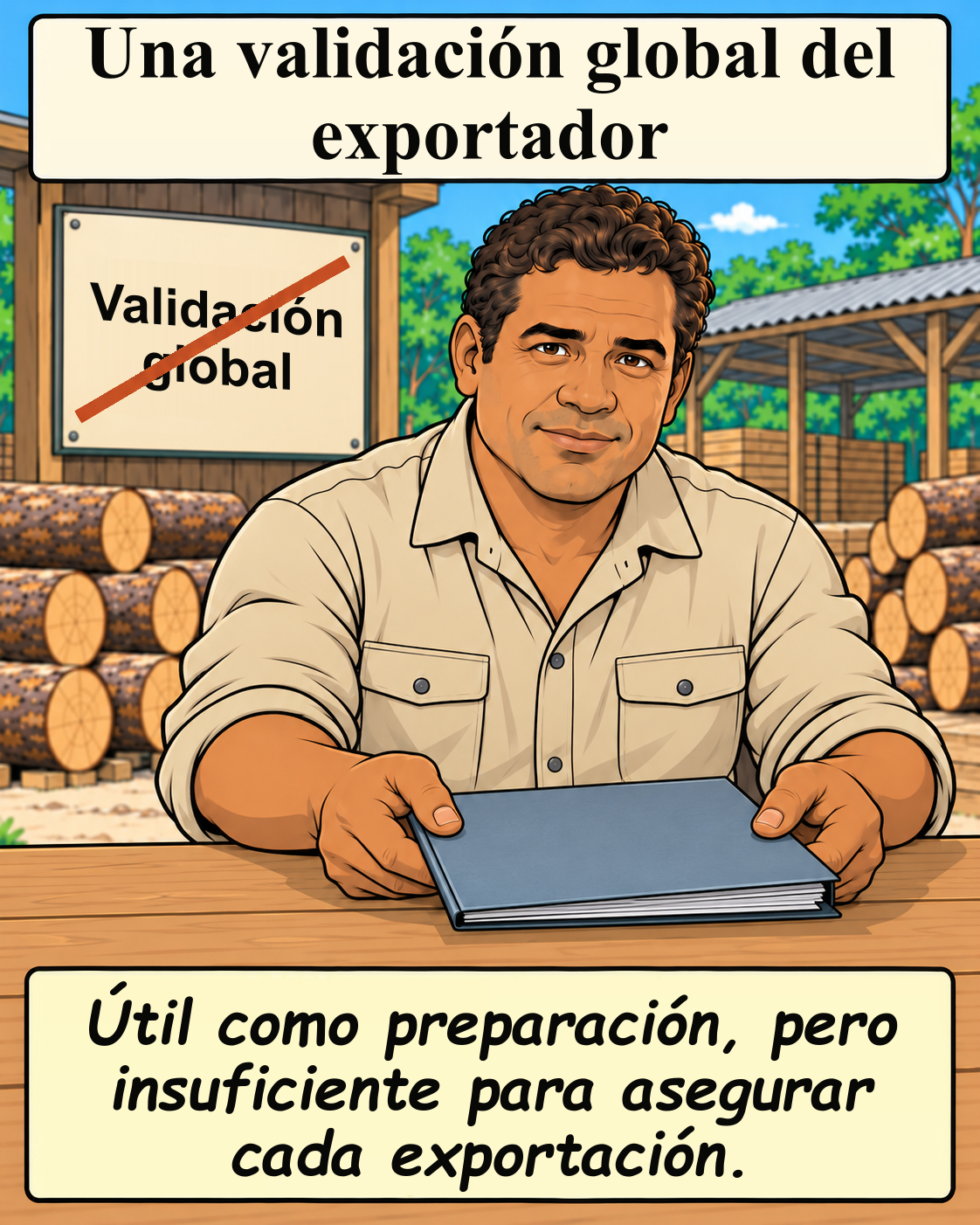 Una validación global del exportador no asegura cada exportación.