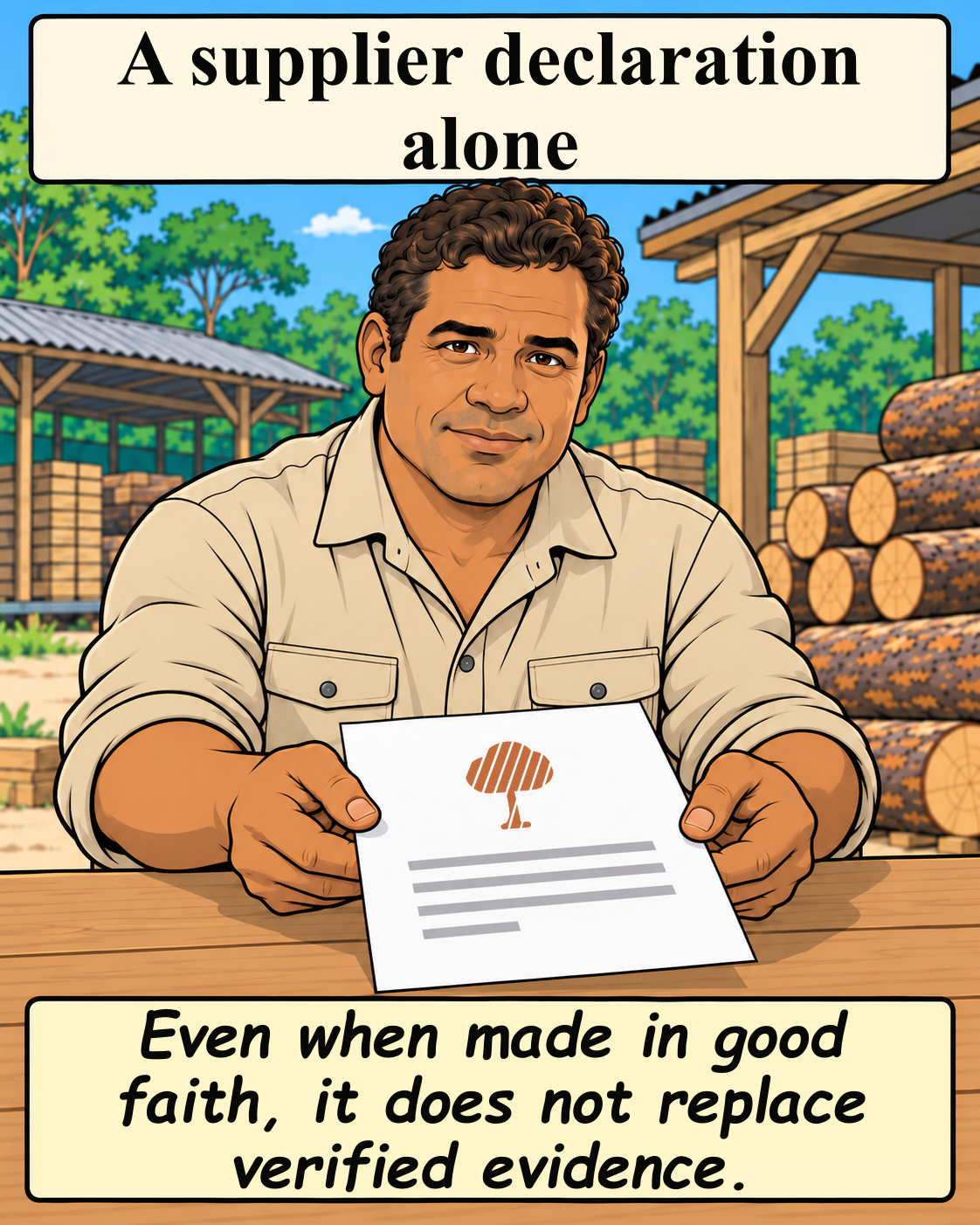 A supplier declaration alone does not replace verified evidence.