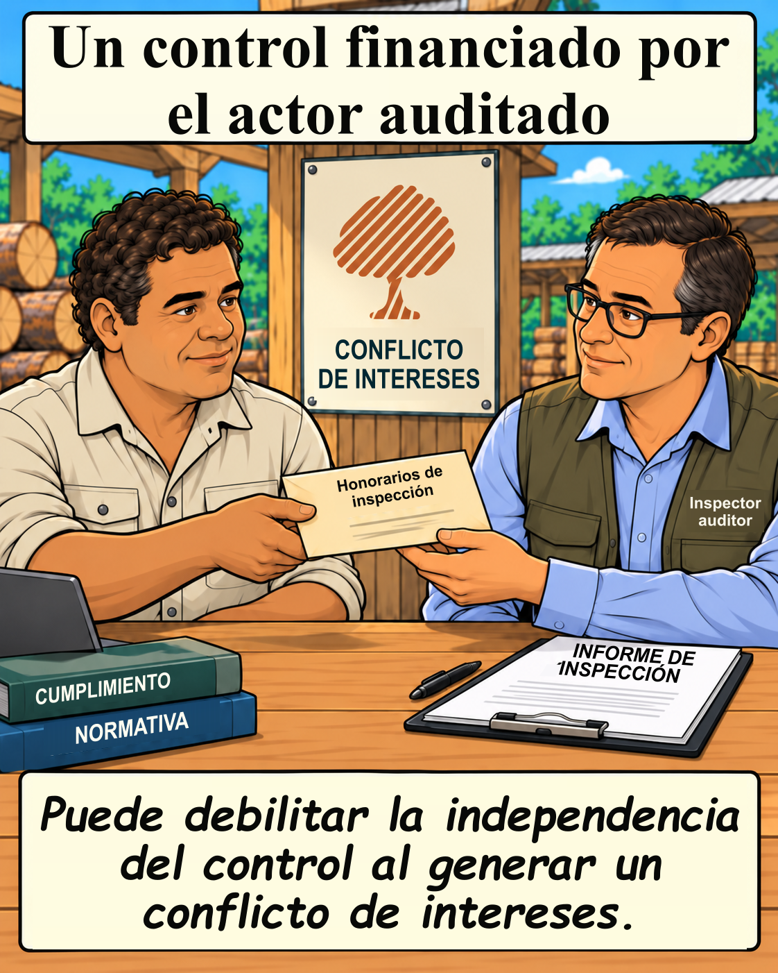 Un control financiado por el actor auditado puede generar un conflicto de interés.